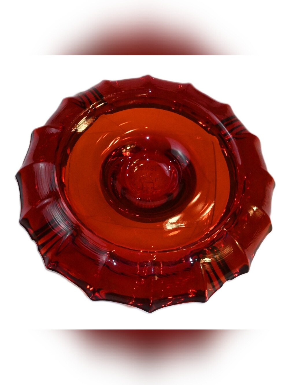 Vintage Fostoria Eagle Ashtray Ruby Amberina Red, 1887 Embossed Eagle